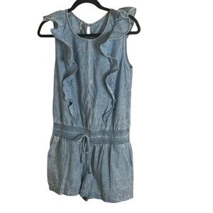 7 For All Mankind Denim Ruffle Romper size small